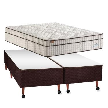 Imagem de Conjunto King Koil Sky Plush Box Castor Marrom King Size 193x203x80cm