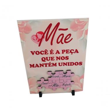 Imagem de Porta Retrato Dia Das Mães Decorativo Em Azulejo 20 X 15 Cm