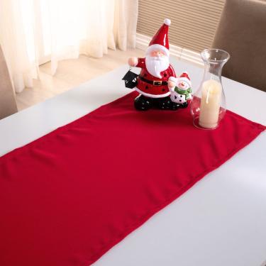 Imagem de Caminho De Mesa Basic Liso 1 Peça 1,30m X 40cm Decorativo Tecido Oxford Vermelho 100% Poliéster