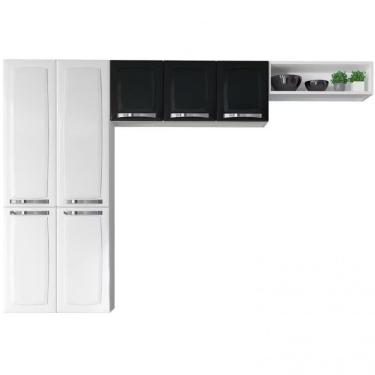 Imagem de Cozinha Compacta Itatiaia Rose 10 Portas 1 Gaveta E 6 Pratel Preto Com Branco