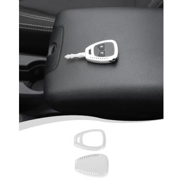 Imagem de Hoolcar Capa de chaveiro porta-chaves com controle remoto protetor inteligente para Jeep Wrangler JK JKU 2007-2017, para Jeep Compass 2008-2016, para Jeep Patriot 2011-2016, branco
