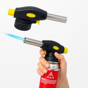 Imagem de Maçarico Portátil para Culinária, Chama Ajustável até 1300°C, Acendimento Automático, Gás Butano Uso Doméstico e Profissional