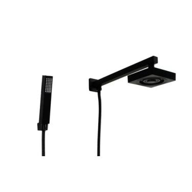Imagem de Ducha Autolimpante Preto ABS com Ducha Manual 3 Jatos ABS - AMG Metais