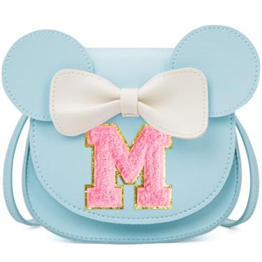 Imagem de OYLOLA Presentes De Aniversário Para Meninas 3, 4, 5, 6, 7 E 8 Anos, Bolsa Infantil Com Inicial, Azul M
