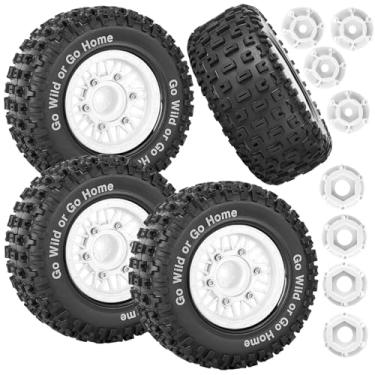 Imagem de RCYouHott Rodas RC Pneus Caminhão Pneus 12 mm/14 mm/17 mm Hex para 1/10 Slash 4×4 4WD 2WD//Axial/Arrma/Senton/Redcat Rc4wd, com rodas RC hexagonais destacáveis substituem corrida em pneu off-road