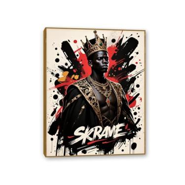 Imagem de SDYJ6GSW Arte de parede de homem negro, arte de parede afro-americana, motivacional, decoração de parede de rei preto, decoração de quarto para homens, pintura moderna em tela, decoração de casa