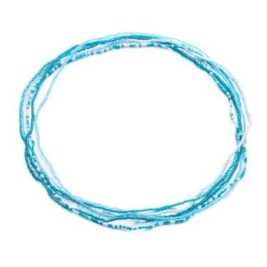 Imagem de Conjunto de correntes de contas de cintura boho coloridas para o verão, corrente de barriga africana, contas elásticas para perda de peso, correntes corporais, joias de biquíni para mulheres, Acrílico