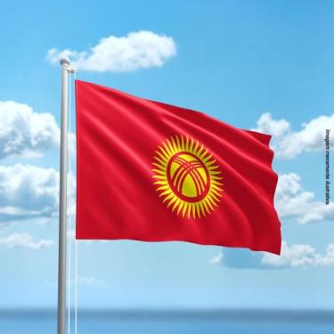 Imagem de Bandeira do Quirguistão 80cmx140cm Tecido Oxford 100% Poliéster - Pres