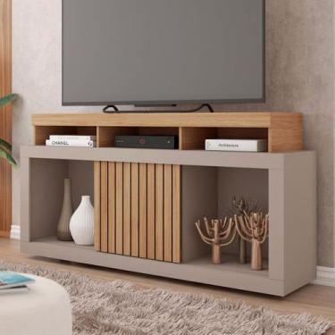 Imagem de Rack para TV Até 55 Polegadas Dragon 1 Porta Ripada Buriti/Fendi - Cae