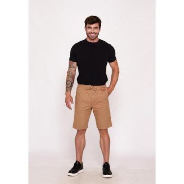 Imagem de Bermuda Masculina Elástico Lycra 7924 Caki F075 - macaw, Caki, M