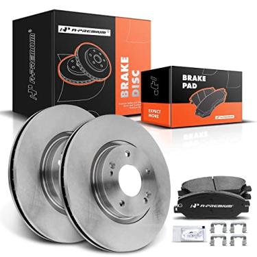 Imagem de A-Premium Kit De Rotores Freio A Disco Ventilados Dianteiros 11,73" (298 Mm) + Pastilhas Cerâmica Compatíveis Com Modelos Hyundai - Santa Fe 2007, 2008 E 2009, Conjunto 6 Peças