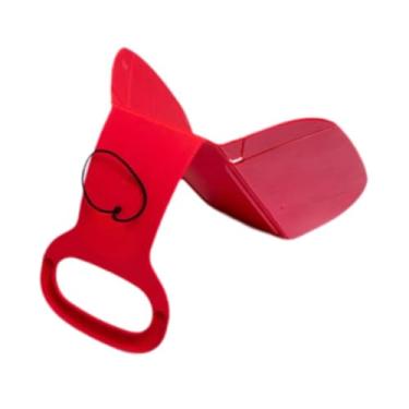 Imagem de kowaku Trenó de neve, trenó de neve de inverno, com alça, trenó prático de grama deslizante, trenó de tobogã, trenó de areia para crianças, adultos, meninos, Vermelho