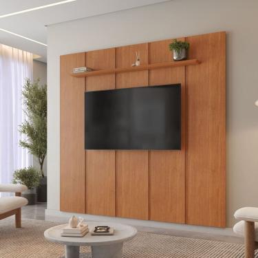 Imagem de Painel para Tv 75 Polegadas com Prateleira 100% Mdf Moderno Naturalle