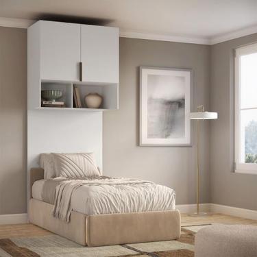 Imagem de Módulo Aéreo Solteiro Com Cabeceira Altezza Clean Belmax, Branco