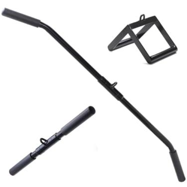Imagem de Kit Musculação Academia, Puxador Costas 120 cm, Puxador Triângulo, Barra Reta Cross Over