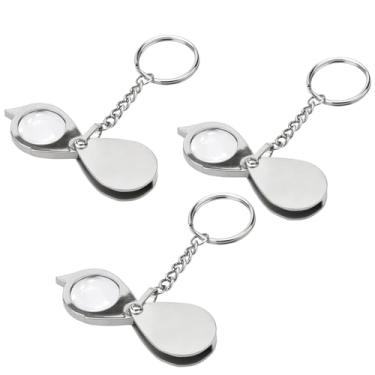 Imagem de Rongon Lupa De Chaveiro 3 Peças, Portátil Dobrável 10X Pequena Com Para Leitura, Carimbo, Hobby E Viagem