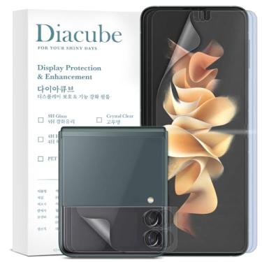 Imagem de DIACUBE [3+3] Protetor de tela fosco com filtro de luz azul para Samsung Galaxy Z Flip 4, 3 pacotes internos + 3 pacotes frontais, película híbrida EPU + TPU, antirreflexo, anti-impressão digital