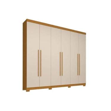 Imagem de Guarda Roupa 6 Portas e 4 Gavetas Nubia Cinamomo/Off White - ACP - ACP