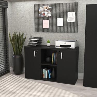 Imagem de Armário Baixo Credenza com Chave 120x42cm Escritório - Netmobil
