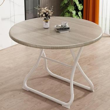 Imagem de Mesa De Jantar Redonda Que Economiza Espaço, Mesa Dobrável Leve Com Tampo De Mesa Grosso E Estrutura De Metal Resistente, Para Eventos De Sala De Jantar No Pátio E Quintal, E, 70cm
