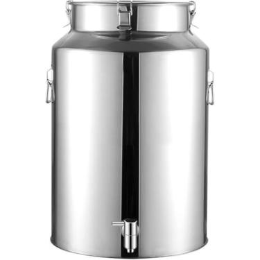 Imagem de Lata De Leite 201 Barril De óleo De Aço Inoxidável Balde De Leite Balde De Vinho Balde Com Torneira, Barris De Vedação Barril De Transporte Para Chá De Vinho De Leite