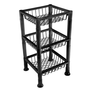 Imagem de Cesto Organizador Fruteira Empilhável 3 Andares Plastibrasil - IN BRAS