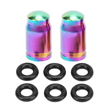 Imagem de Risco Biciclo Bico de Air Titanium liga mecânica Bike Tire American Valve Cap à prova de poeira (Brilhante; 3x2.6mm)