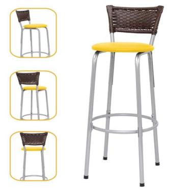 Imagem de Banqueta Bancos Cadeiras Alto Para Cozinha Gourmet Varanda Balcão Ilha