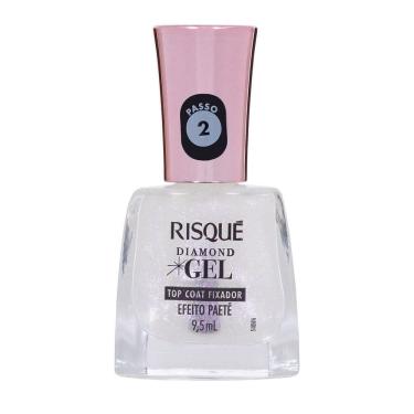 Imagem de Esmalte Risqué Diamond Gel Top Coat Fixador Efeito Paetê 9,5ml