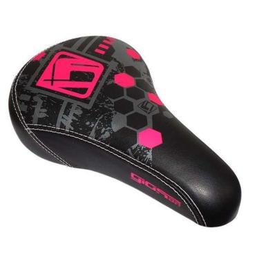 Imagem de Selim Gios Bmx Sela Bike Bicicleta Preto / Rosa-Unissex