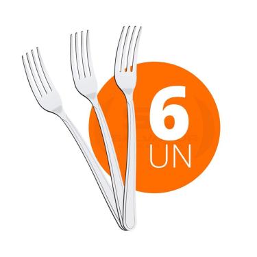 Imagem de 6 Garfos De Mesa Linha Búzios Em Aço Inox Gibag  Tramontina