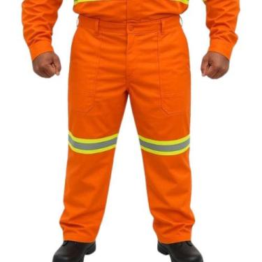 Imagem de Calça Profissional Eletricista NR10 Metade Elástico Faixa refletiva Si