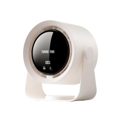 Imagem de Wastou Ventilador de mesa USB recarregável com visor digital, ventilador de mesa ultra silencioso de 5 velocidades, inclinação manual de 90° e ventilador suspenso para quarto, cozinha, acampamento,