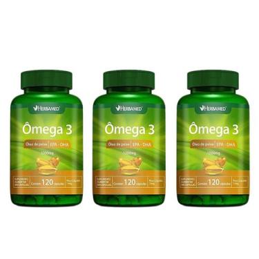 Imagem de Kit 3 Ômega 3 1000mg Epa 540mg/ Dha 360mg 120 Cápsulas - Herbamed