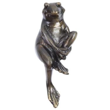 Imagem de HEVSTIL Puxadores de armário de sapo – Puxadores de gaveta de animais de latão dourado antigo | Puxadores decorativos em forma de sapo com parafusos para armários de cozinha, cômodos e móveis