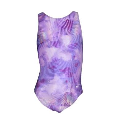 Imagem de Destira Collant de ginástica dividido nas costas para meninas, super macio, elástico combinando incluído, Dreamscape, Child X-Small (5x)