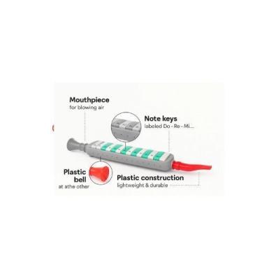 Imagem de Flauta Musical Melódica vermelho 12 Teclas Infantil Criança Brinquedo 