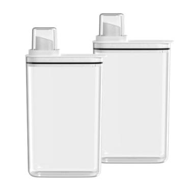 Imagem de " Kit 2 Dispenser para Sabão Flow 2,3 Litros Porta Sabão e Amaciante Praticidade Eficiência e Organização para Produtos de Limpeza com Vedação em Silicone e Dosagem Controlada "