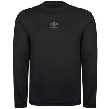 Imagem de Camisa Térmica Diamond Touch Ml Umbro Masculina, Preto, GG, Masculino