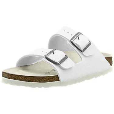Imagem de Birkenstock Sandálias femininas Arizona - estreitas, Birko-flor branco, 8-8.5 Narrow
