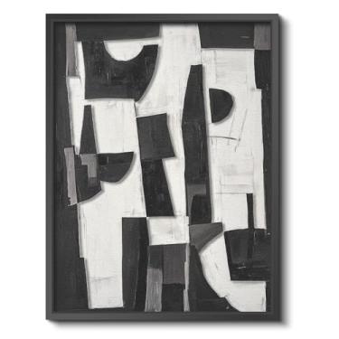 Imagem de WHASAYART Arte de parede emoldurada preta arenito duplo textura 3D SR1228 frio