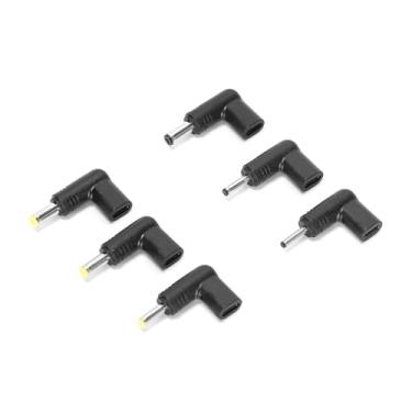 Imagem de Ruimou 6 peças 12V 90 graus angular tipo C fêmea para DC macho adaptador de alimentação para laptop roteador carregador de fonte de alimentação móvel conector