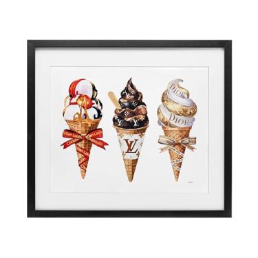 Imagem de Stupell Industries Impressão emoldurada preta de sorvete gourmet de luxo sob vidro por Amanda Greenwood, 43 x 53 cm