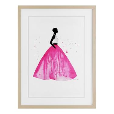 Imagem de Stupell Industries Estampa emoldurada de bétula com saia de baile rosa por Simone Elum, 58 x 43 cm