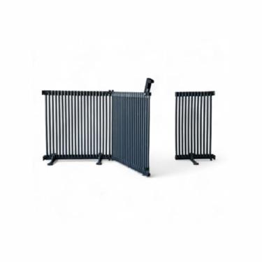 Imagem de Portão para Pets em PVC com Trava 1,5cm de Espaçamento entre Grades Segurança para Cães e Gatos em Jardim Escada ou Piscina Altura 60cm 80cm 100cm Branco ou Preto (Preto | 100cm Altura, 107cm)