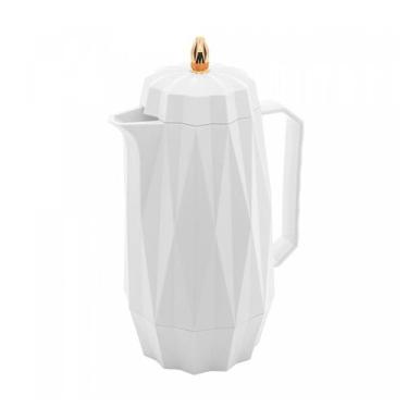 Imagem de Garrafa Térmica com Ampola de Vidro 1 litro Branca Diamond Lyor