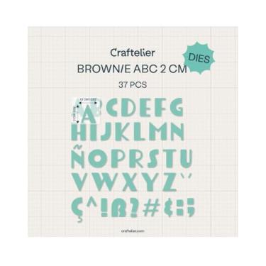 Imagem de Craftelier - Matrizes de letra maiúscula brownie A – Z | Conjunto de álbuns de recortes | Estilo arredondado moderno | Ideal para pôsteres, cartões e bricolage | Corta papel, cartolina e espuma | 2 cm