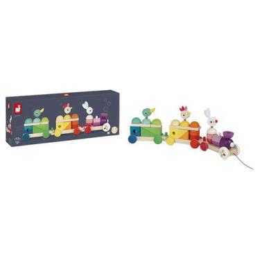 Imagem de Blocos de Montar Trem Gigante Janod  27 Peças 