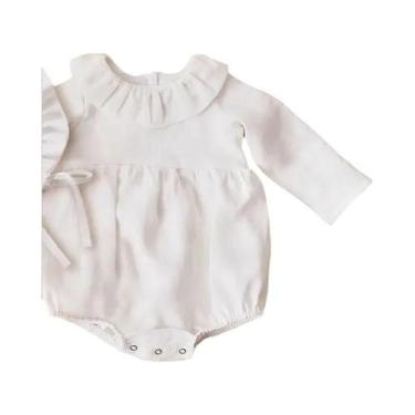 Imagem de Macacão De Algodão Macio Para Bebê Menina 0-2 Anos Mangas Longas Recém