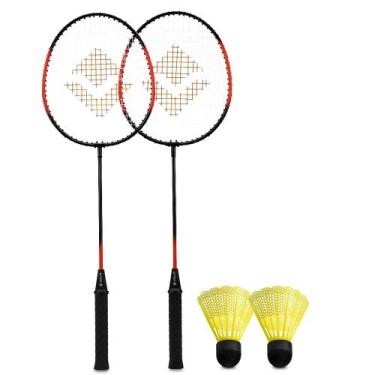 Imagem de Jogo Completo Badminton 2 Raquetes 2 Petecas Nylon Vollo Kit - Vollo S